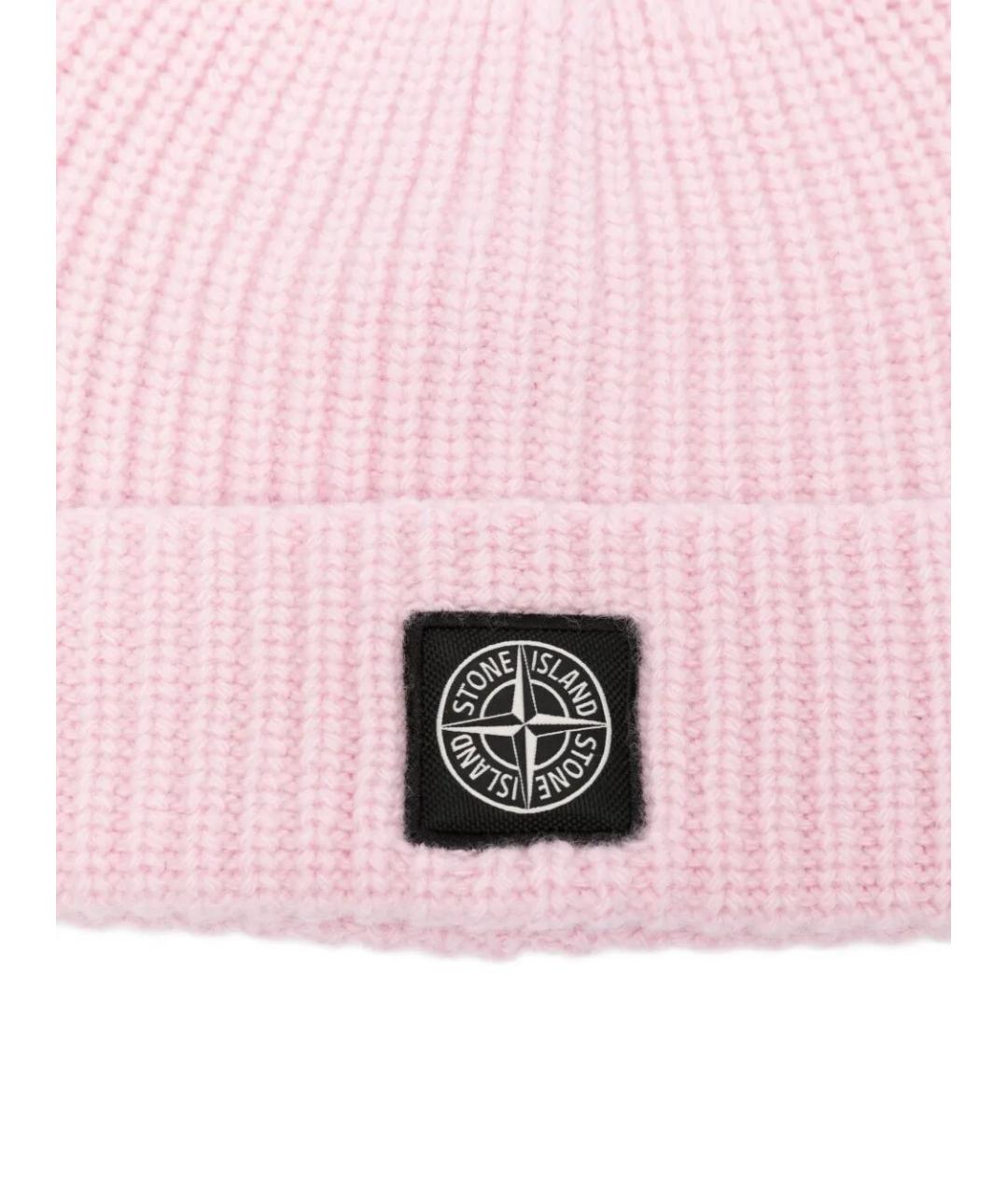 STONE ISLAND Розовая шерстяная шапка, фото 3