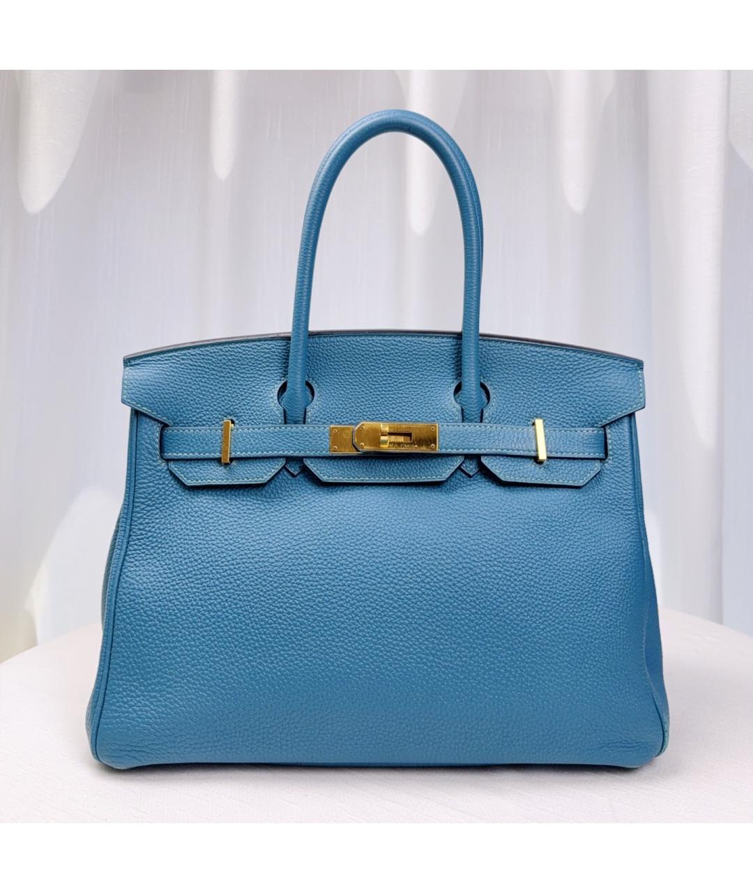 HERMES Голубая кожаная сумка через плечо, фото 2