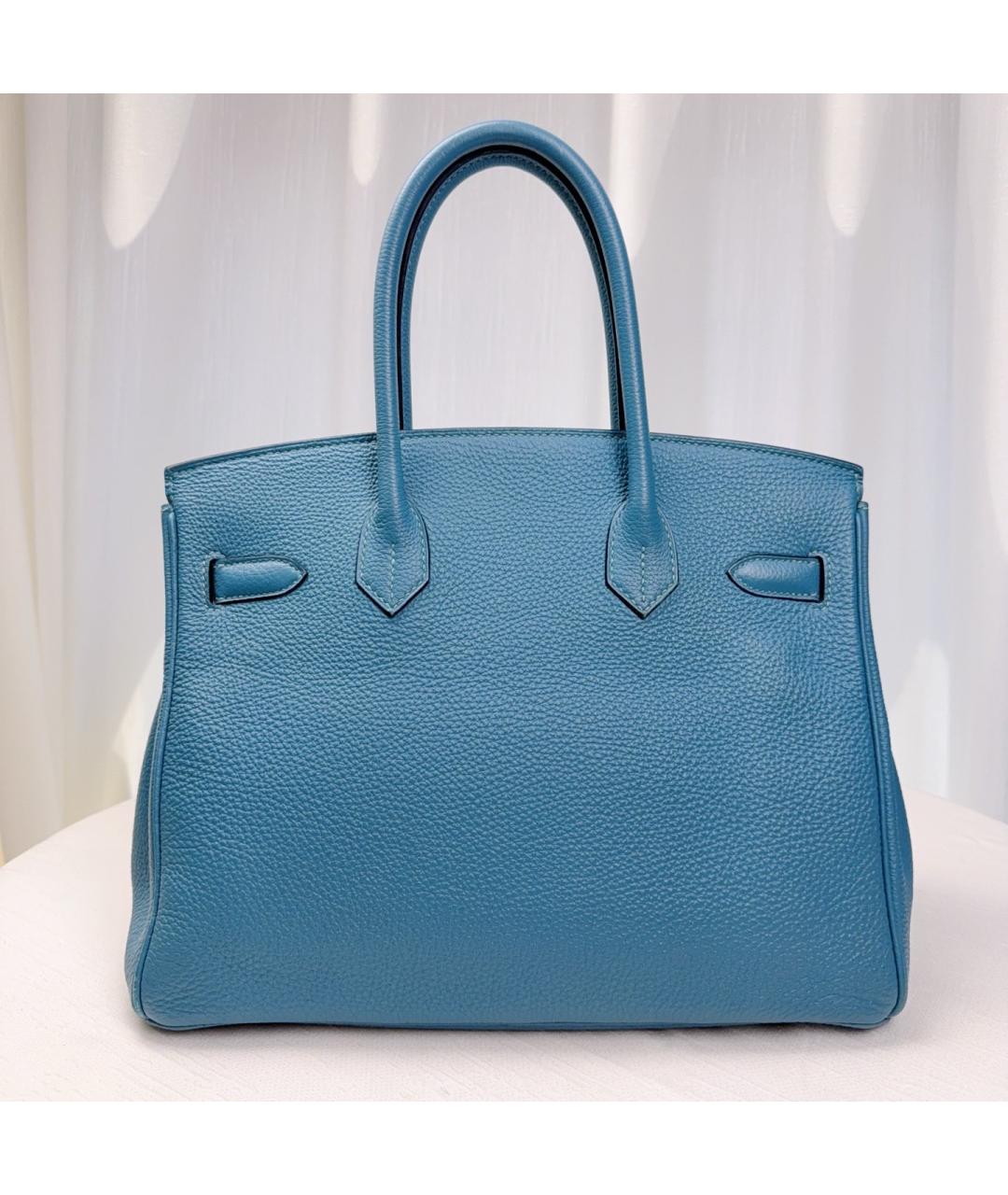 HERMES Голубая кожаная сумка через плечо, фото 3