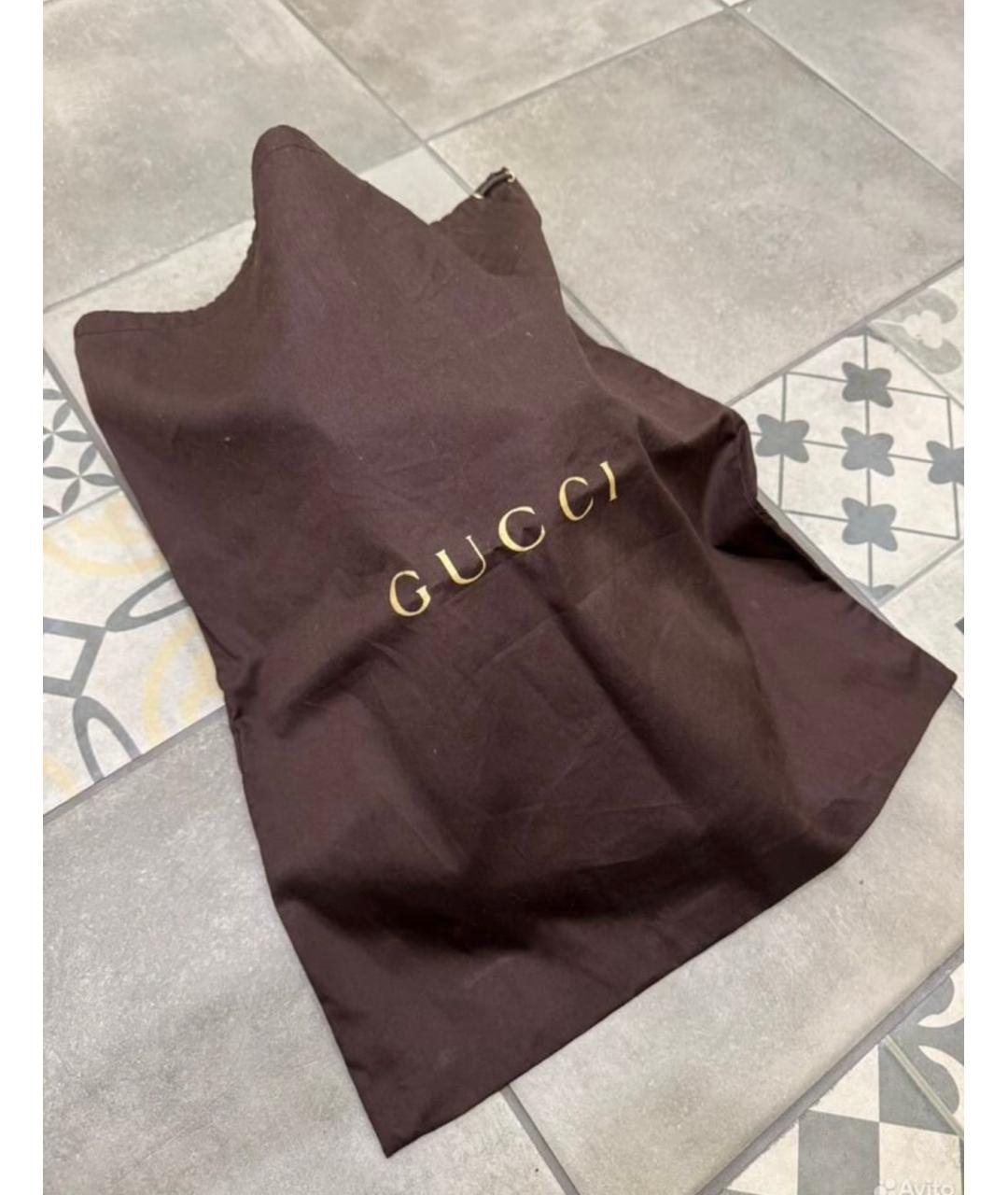 GUCCI Бежевые кожаные высокие кроссовки / кеды, фото 7