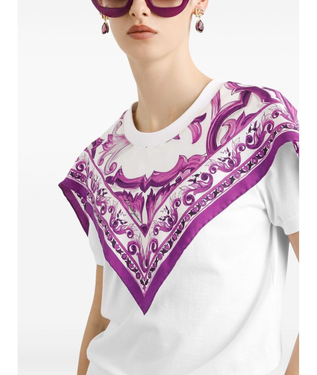 DOLCE&GABBANA Белая хлопковая футболка, фото 5