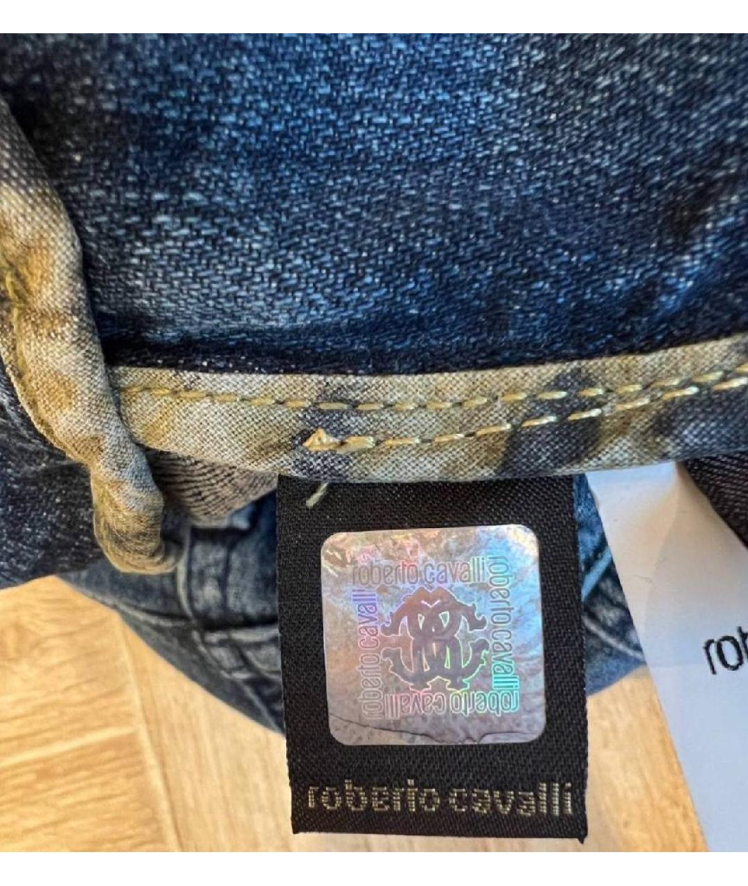ROBERTO CAVALLI Синие хлопко-эластановые джинсы, фото 5