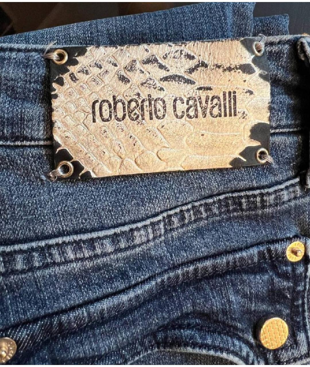 ROBERTO CAVALLI Синие хлопко-эластановые джинсы, фото 4