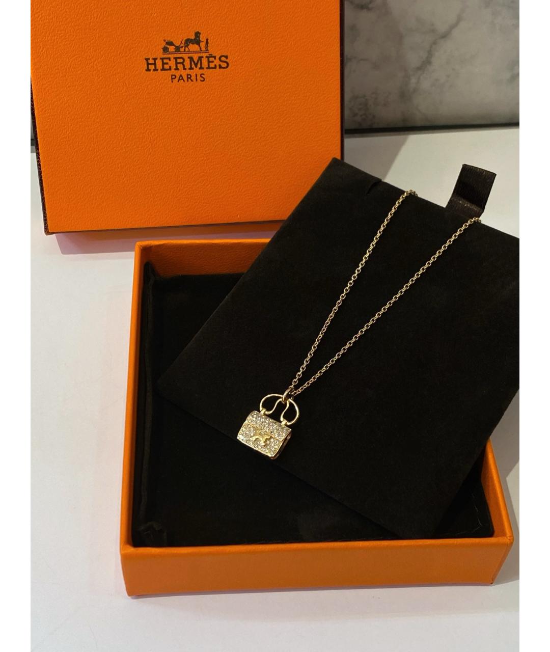 HERMES Золотое колье из розового золота, фото 4