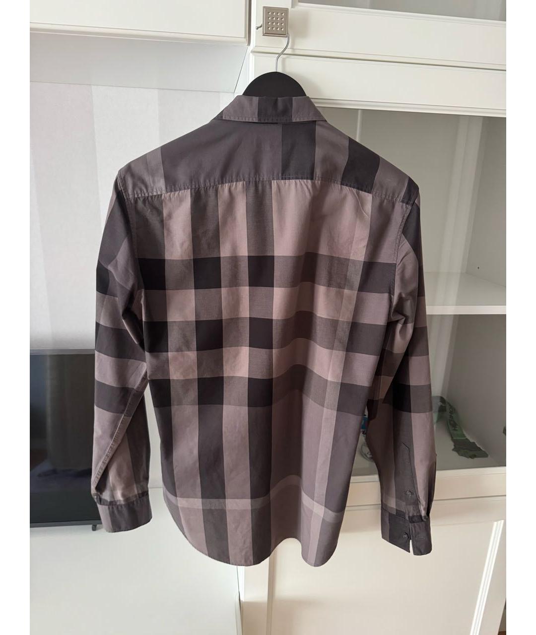 BURBERRY Серая хлопковая кэжуал рубашка, фото 2