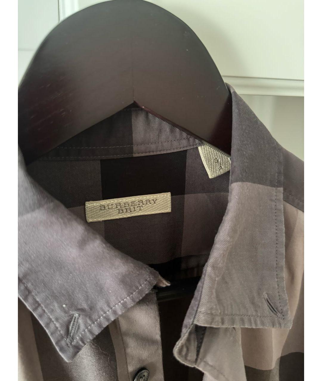 BURBERRY Серая хлопковая кэжуал рубашка, фото 3