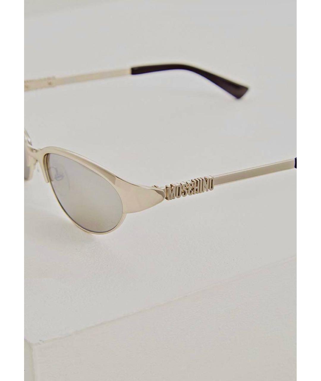 MOSCHINO Золотые металлические солнцезащитные очки, фото 4