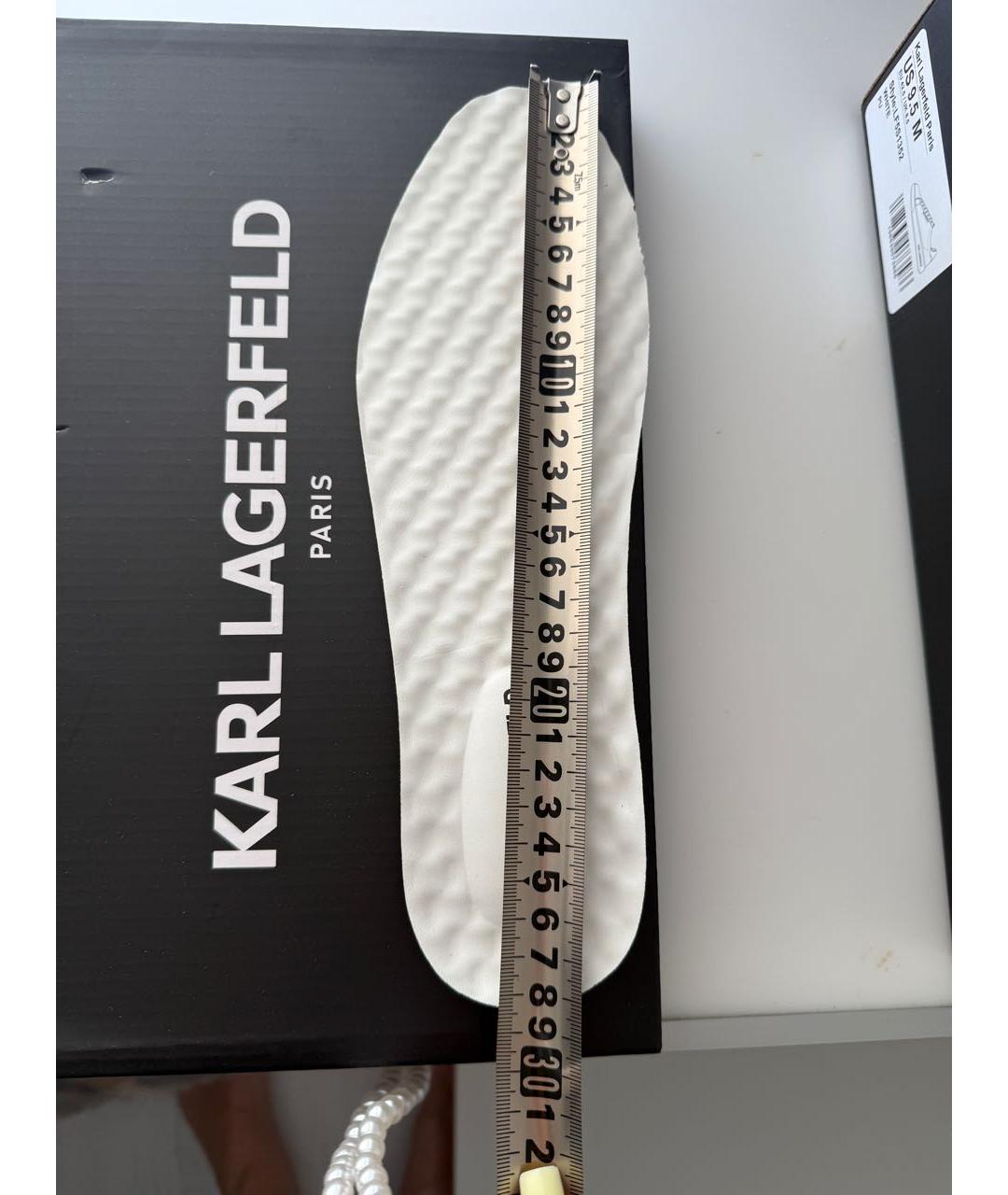KARL LAGERFELD Белые низкие кроссовки / кеды из искусственной кожи, фото 5