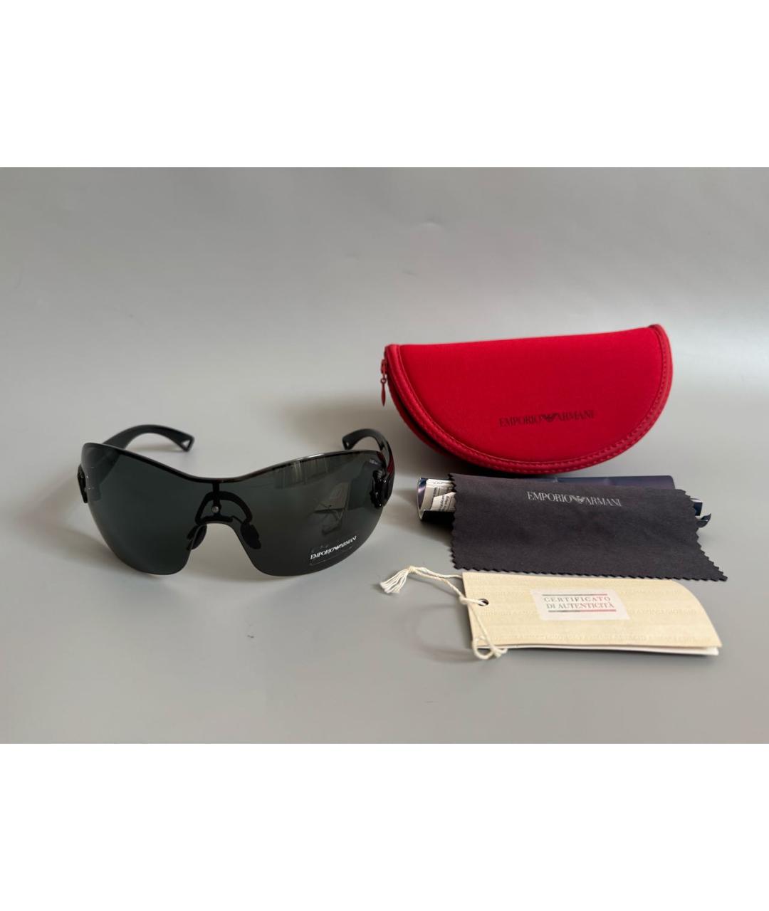 EMPORIO ARMANI Черные пластиковые солнцезащитные очки, фото 4