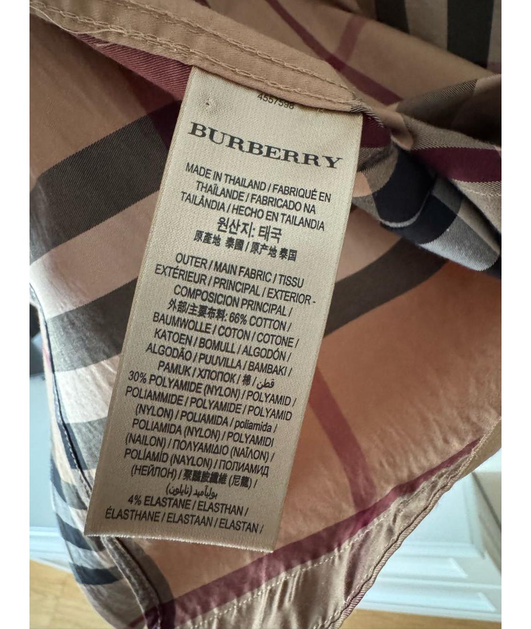 BURBERRY Бежевая хлопковая кэжуал рубашка, фото 6