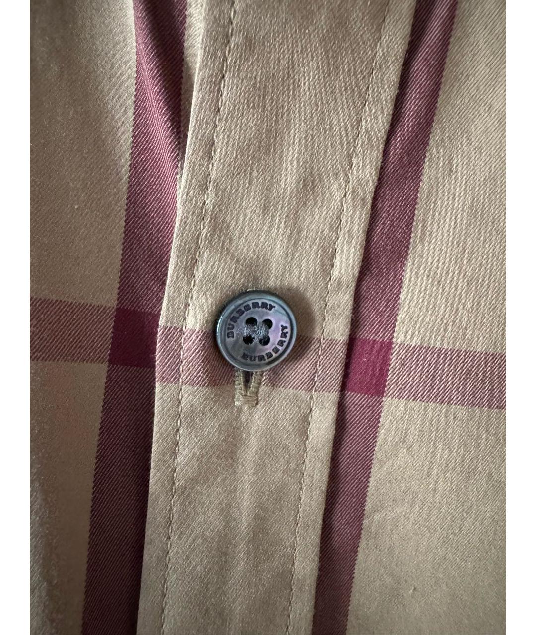 BURBERRY Бежевая хлопковая кэжуал рубашка, фото 4