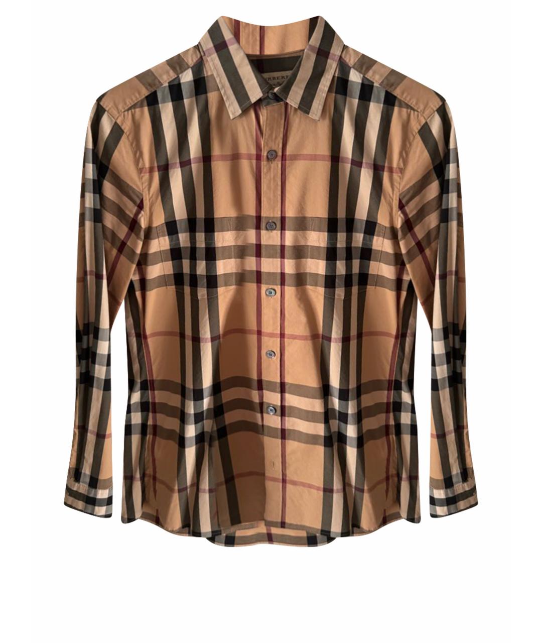 BURBERRY Бежевая хлопковая кэжуал рубашка, фото 1