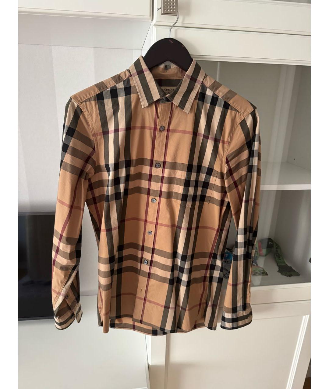 BURBERRY Бежевая хлопковая кэжуал рубашка, фото 7