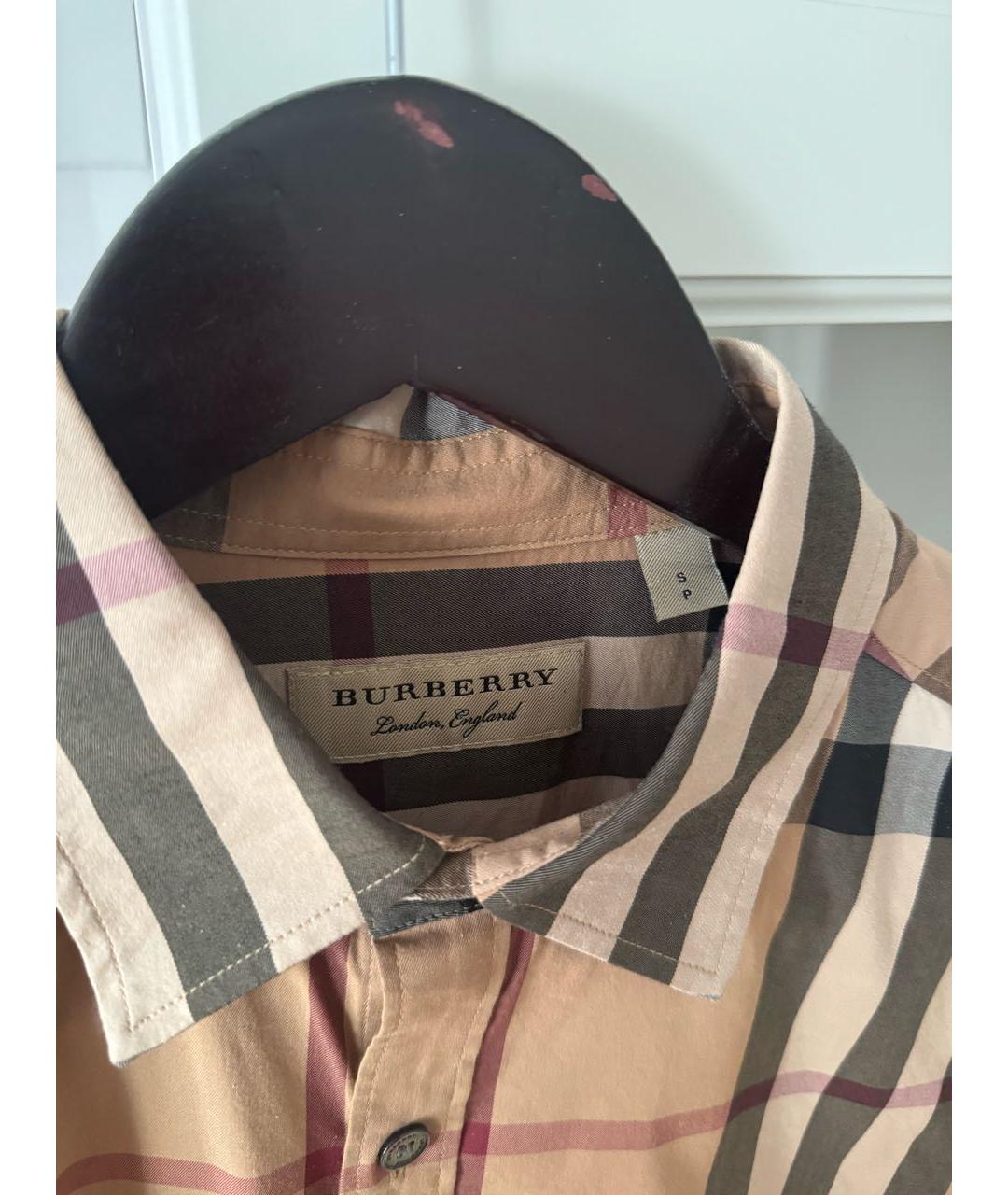BURBERRY Бежевая хлопковая кэжуал рубашка, фото 3