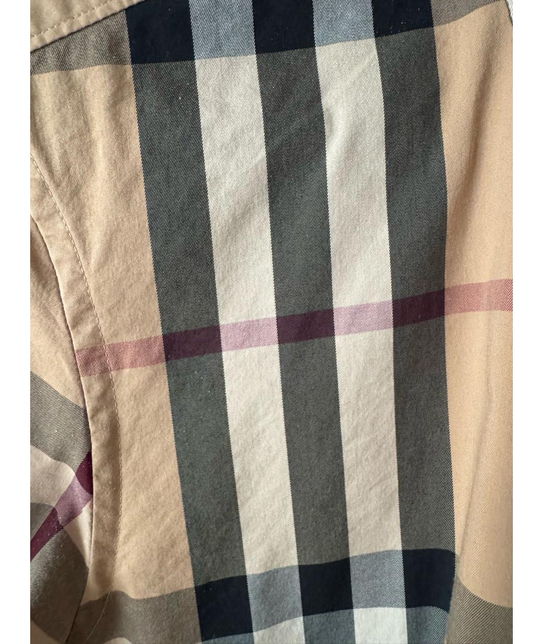 BURBERRY Бежевая хлопковая кэжуал рубашка, фото 5