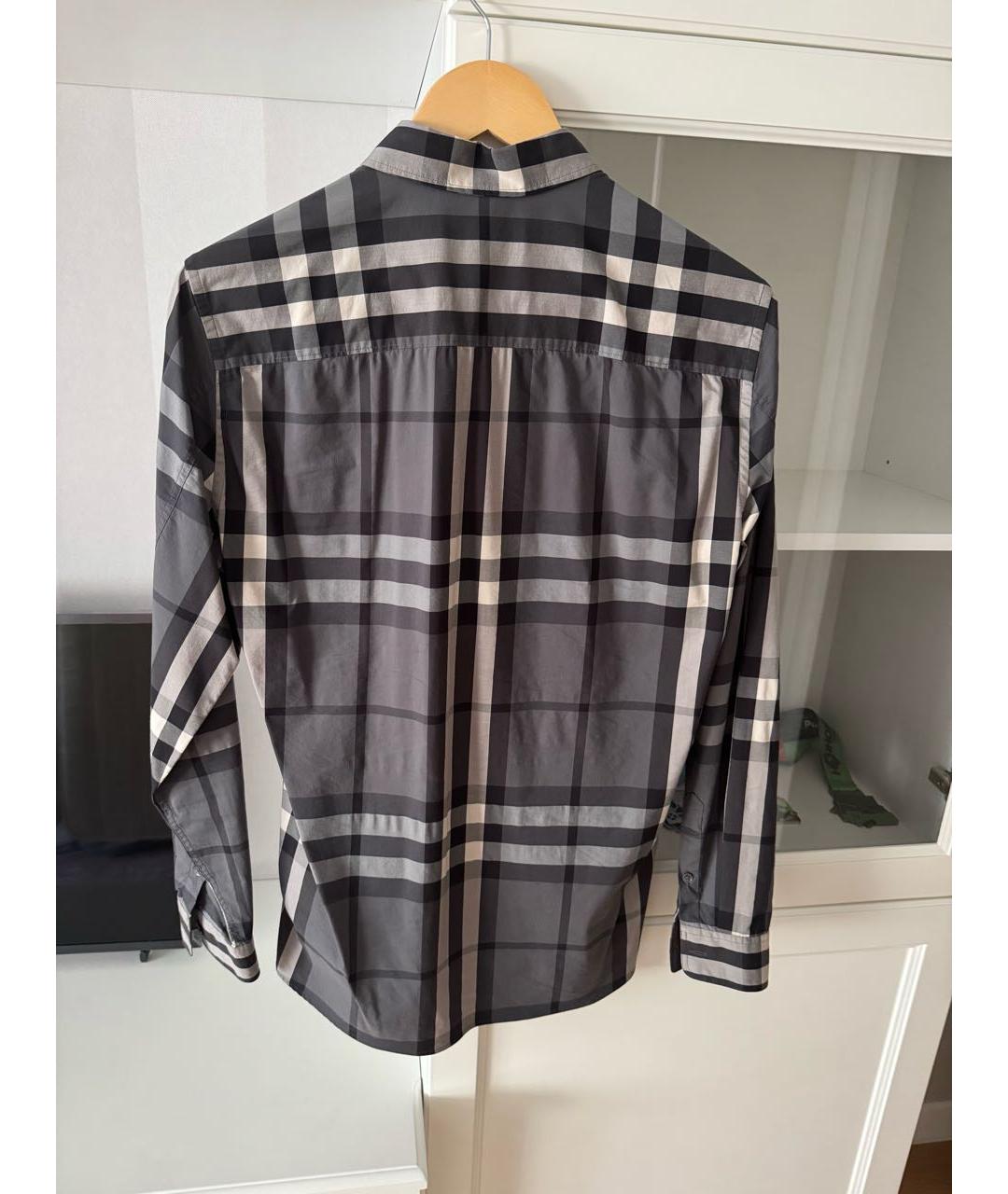 BURBERRY Серая хлопковая кэжуал рубашка, фото 2