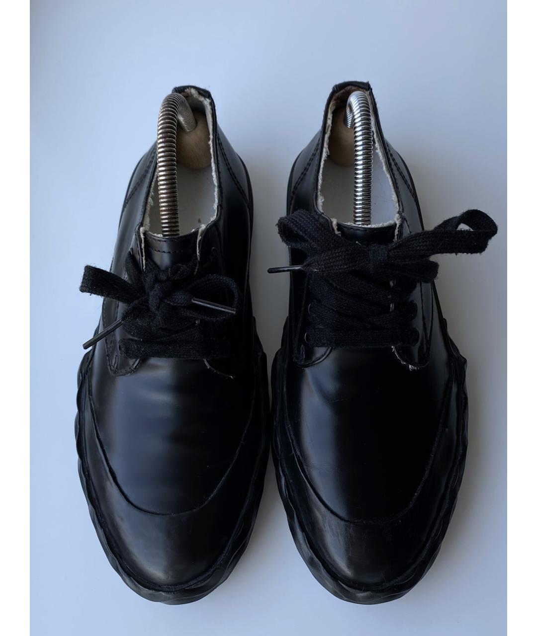 MAISON MARGIELA Черные кожаные кроссовки, фото 7