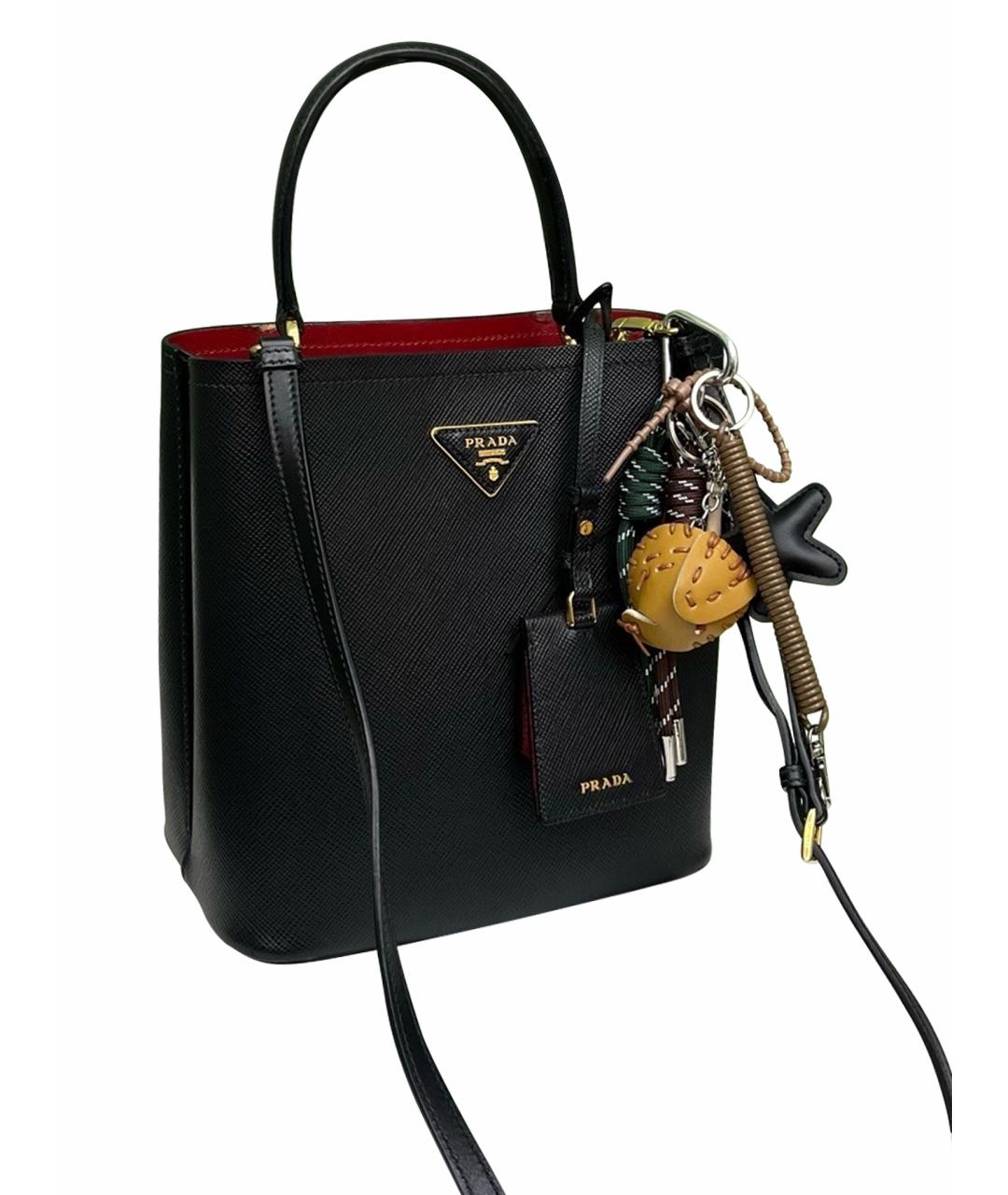 PRADA Черная кожаная сумка тоут, фото 1
