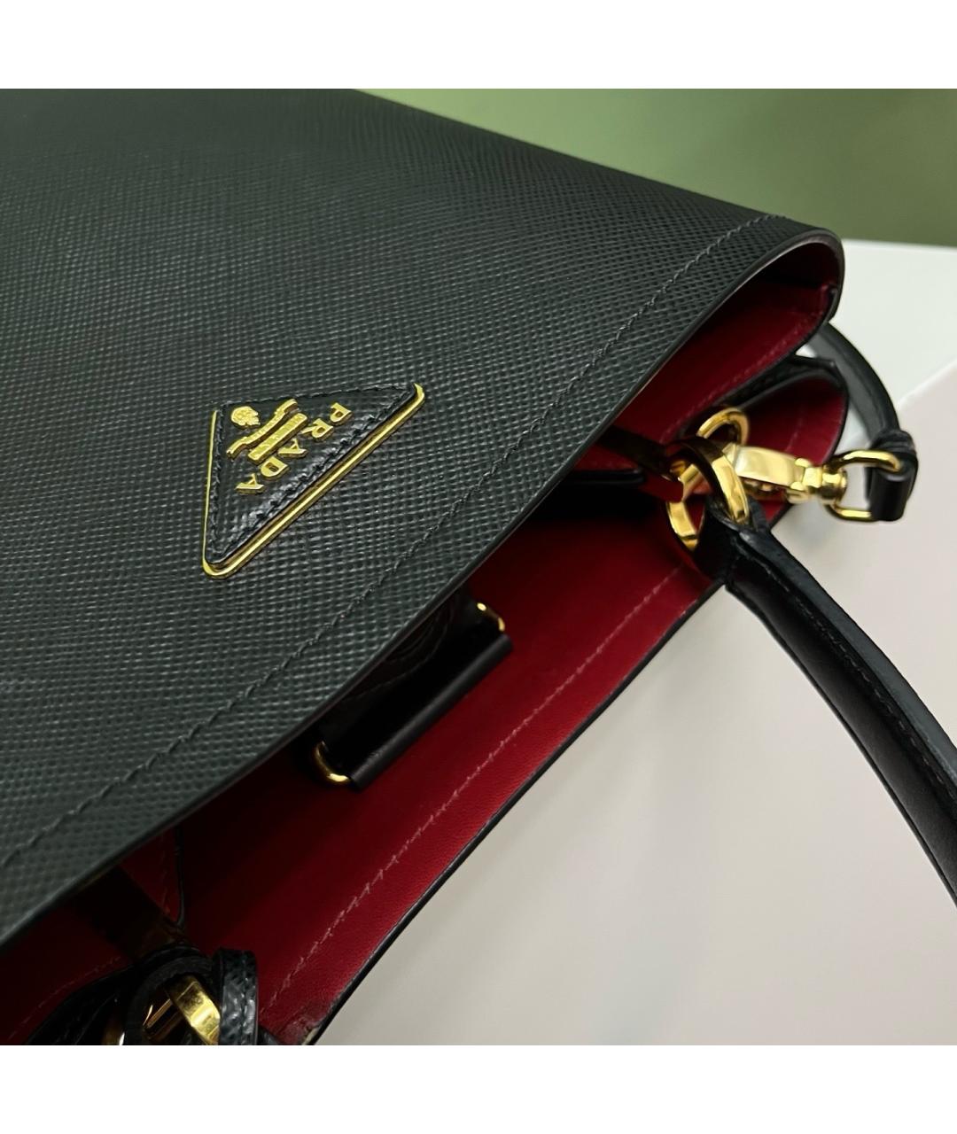PRADA Черная кожаная сумка тоут, фото 2