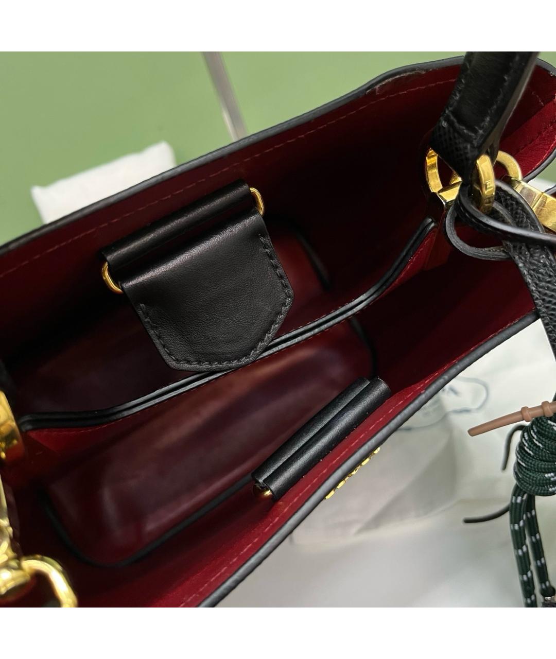 PRADA Черная кожаная сумка тоут, фото 4