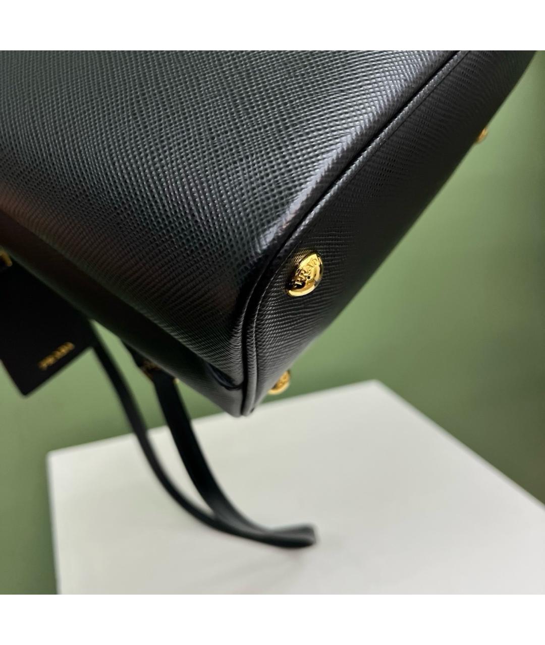 PRADA Черная кожаная сумка тоут, фото 7