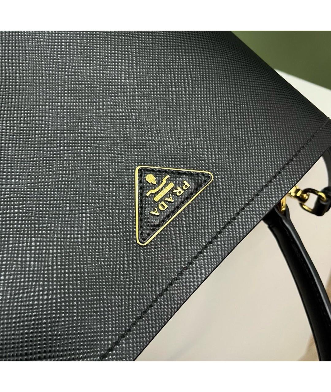 PRADA Черная кожаная сумка тоут, фото 3
