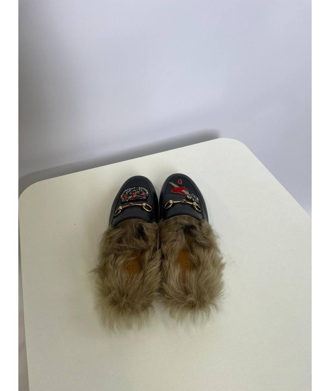GUCCI Черные кожаные мюли, фото 4