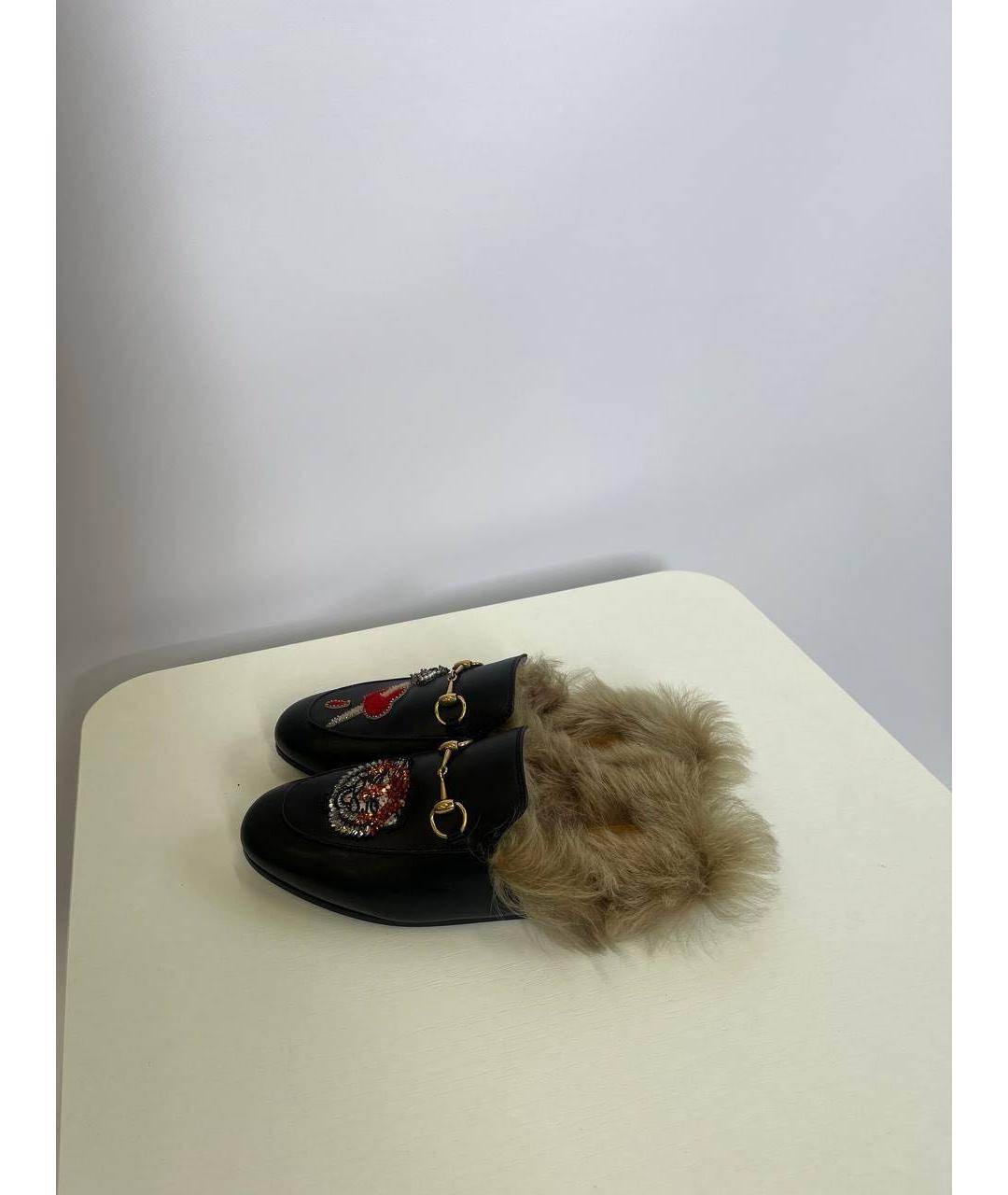 GUCCI Черные кожаные мюли, фото 6
