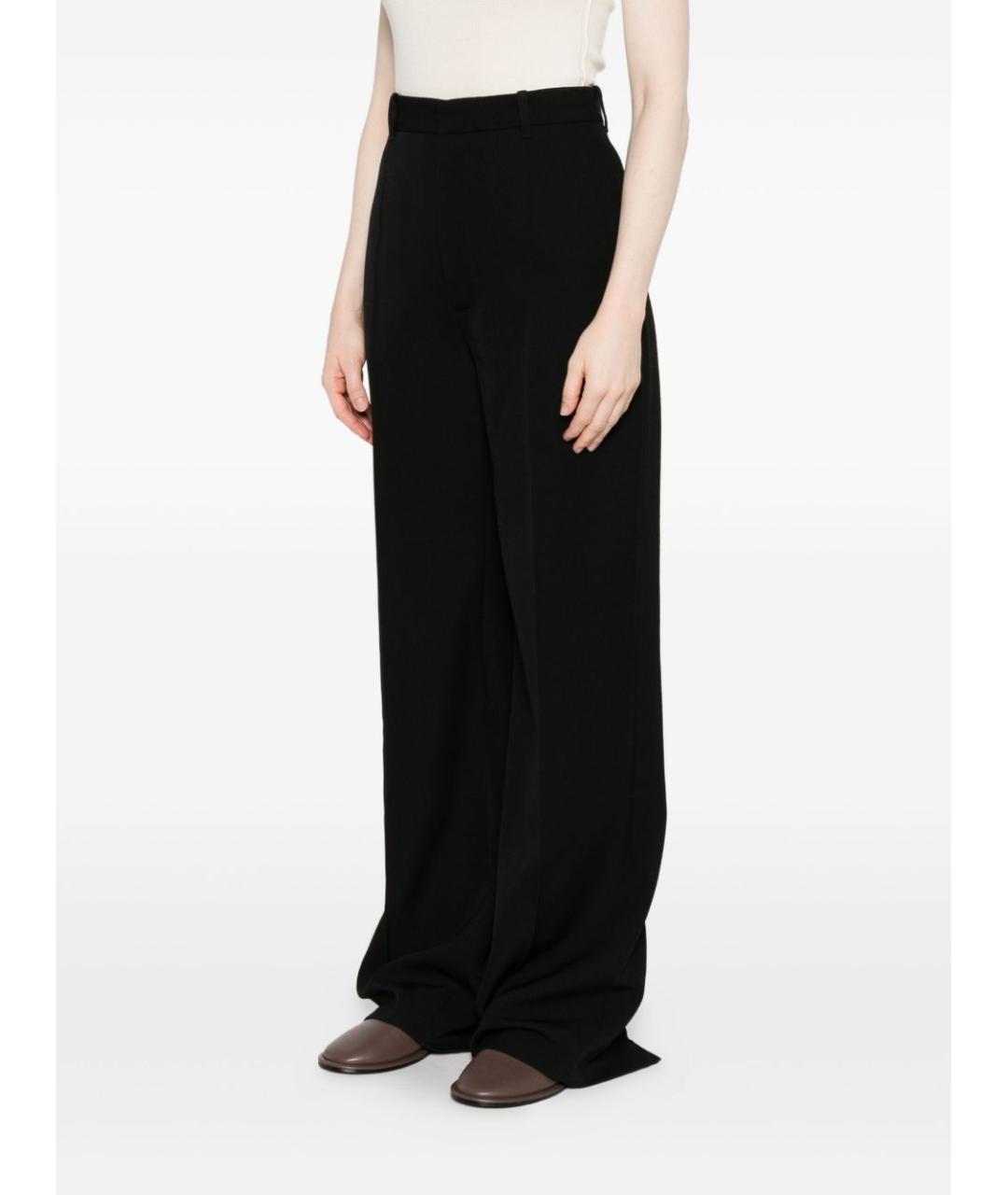 PHOEBE PHILO Черные шерстяные прямые брюки, фото 3