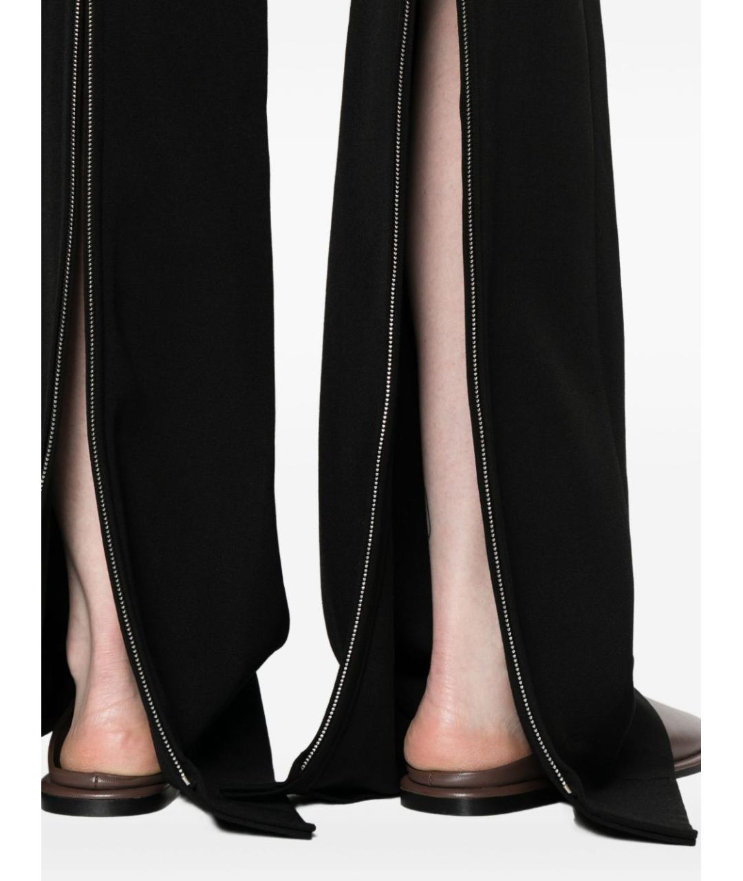 PHOEBE PHILO Черные шерстяные прямые брюки, фото 4