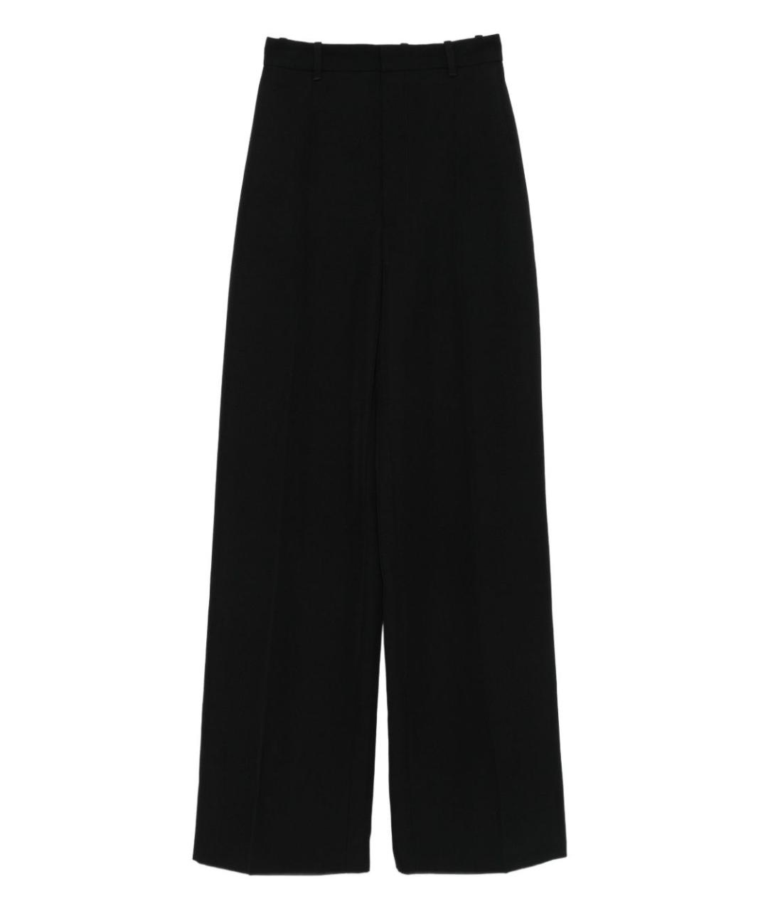 PHOEBE PHILO Черные шерстяные прямые брюки, фото 1