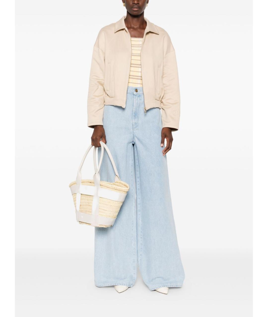 MAX MARA Голубые хлопковые прямые джинсы, фото 3