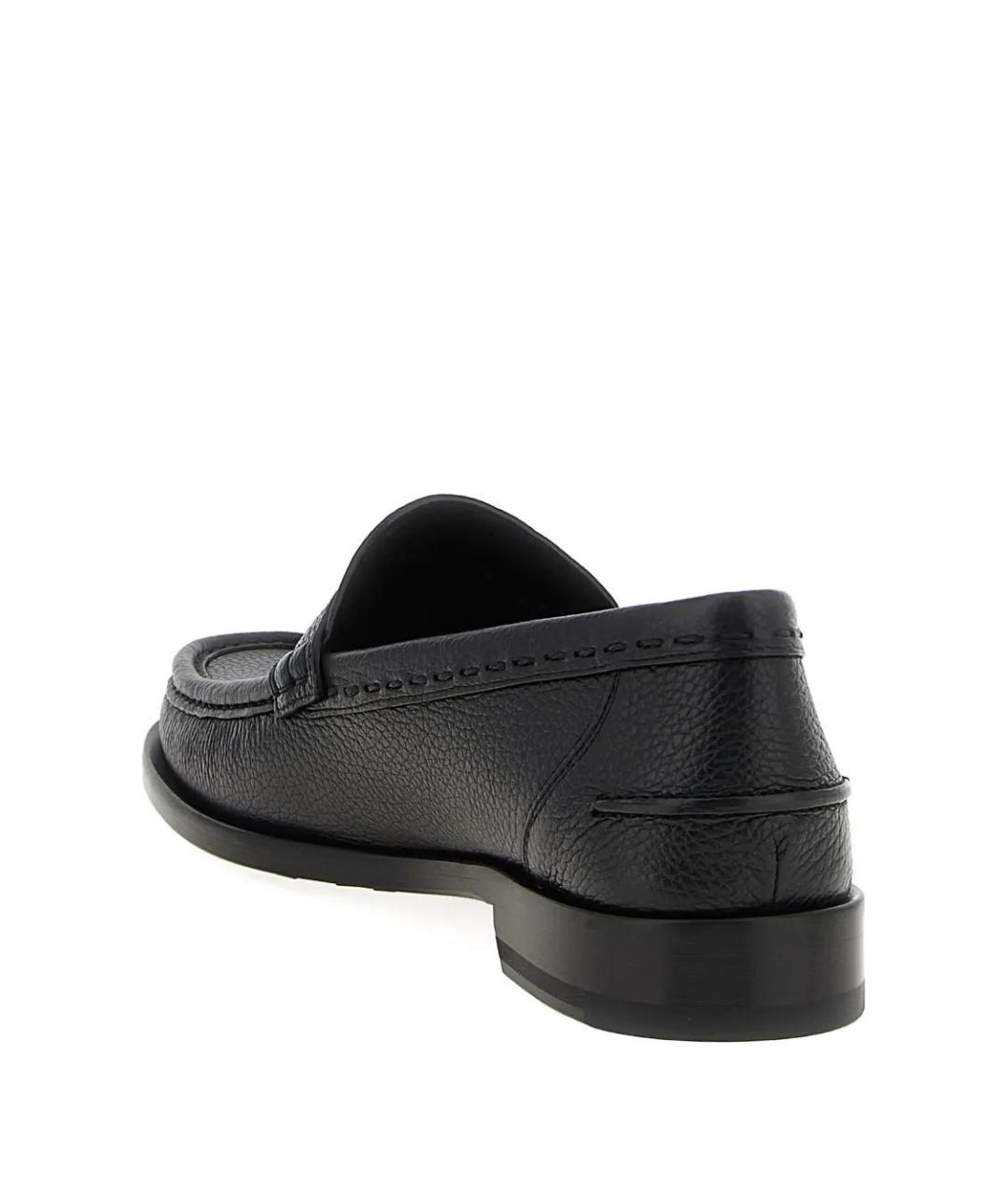 FENDI Черные кожаные лоферы, фото 4