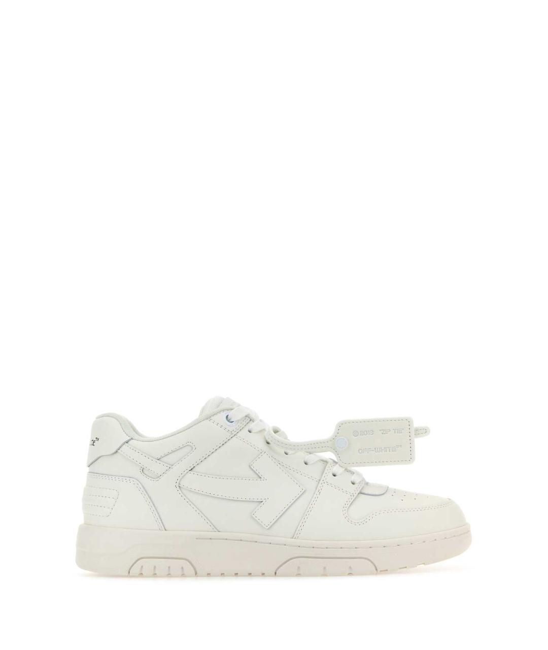 OFF-WHITE Белые кожаные низкие кроссовки / кеды, фото 1