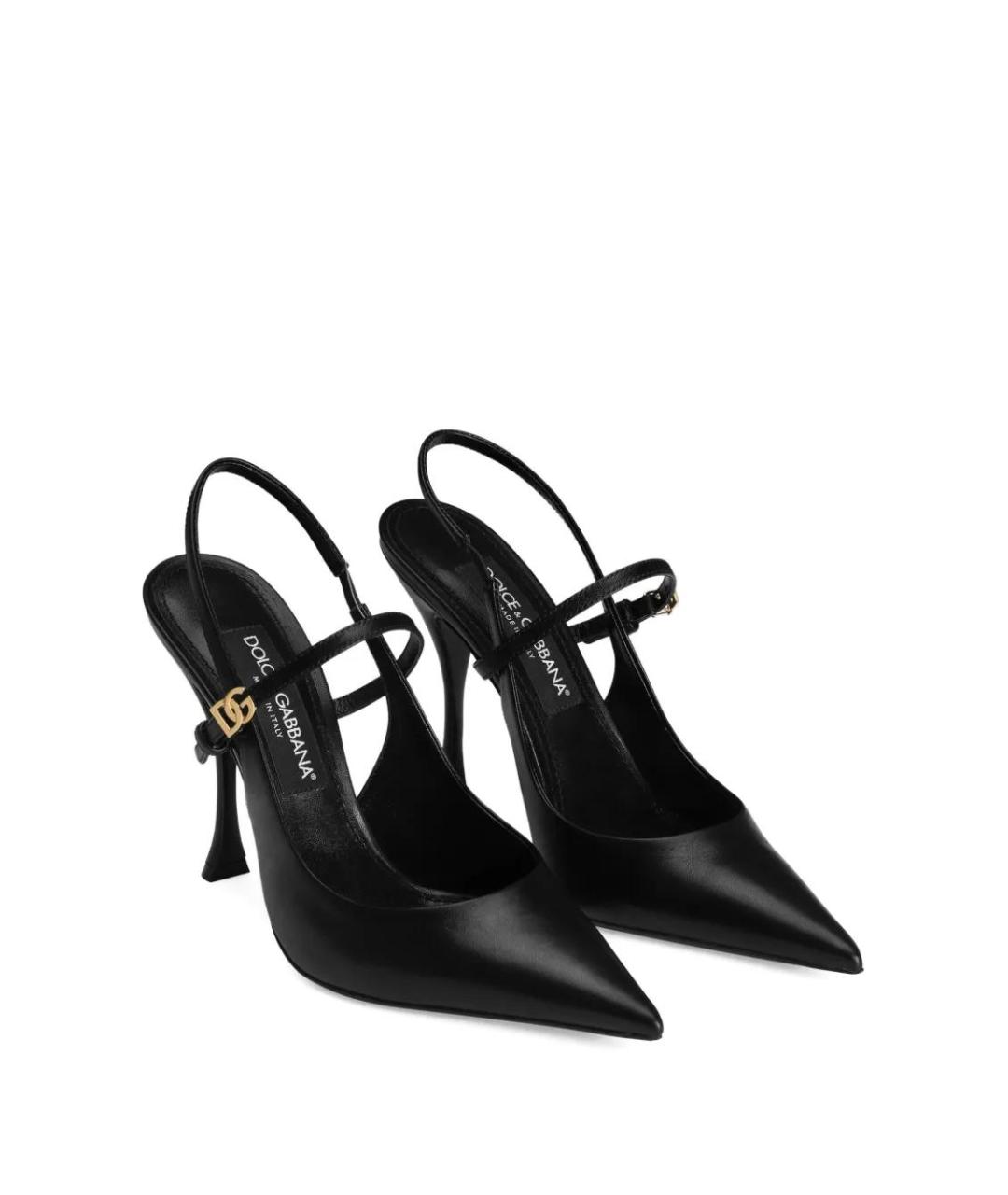 DOLCE&GABBANA Черные кожаные туфли, фото 2