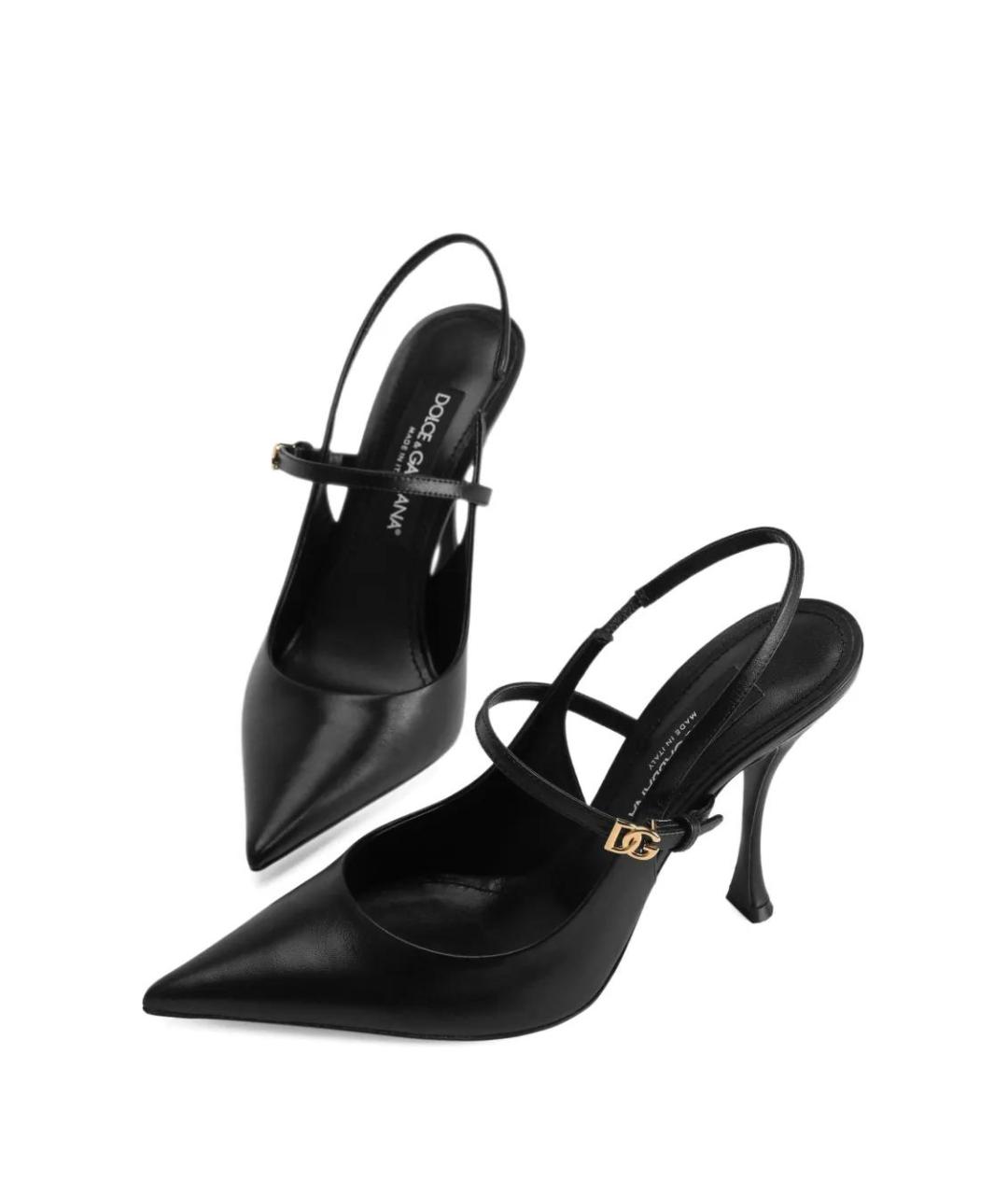 DOLCE&GABBANA Черные кожаные туфли, фото 4