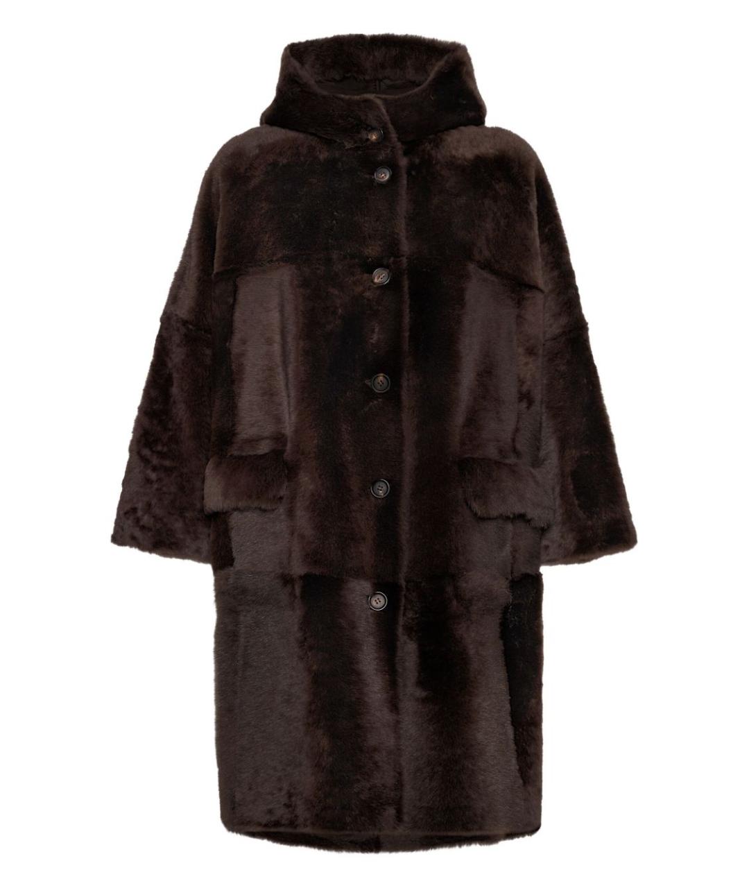 BRUNELLO CUCINELLI Коричневая меховая дубленка, фото 1