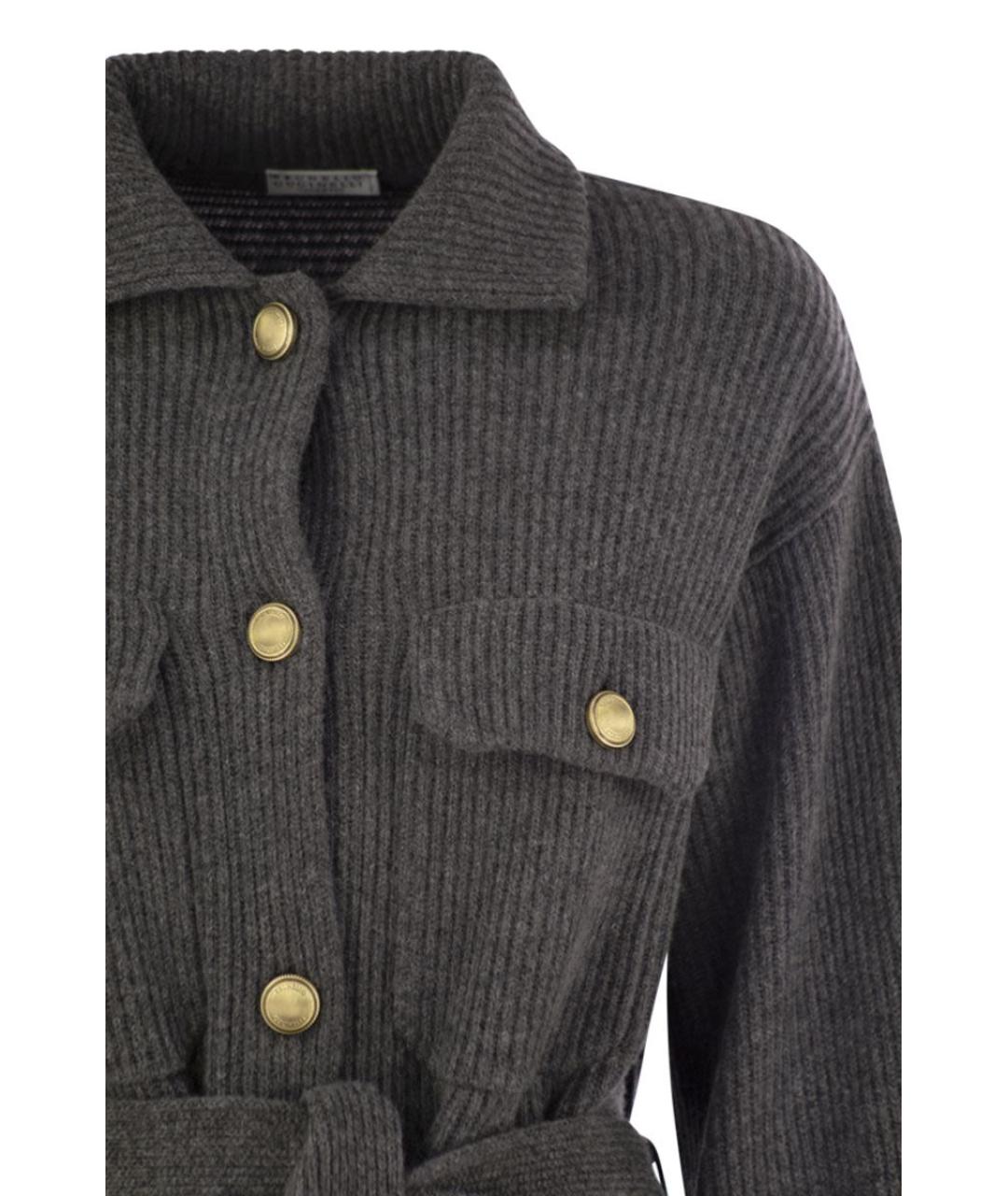 BRUNELLO CUCINELLI Антрацитовый кашемировый кардиган, фото 4