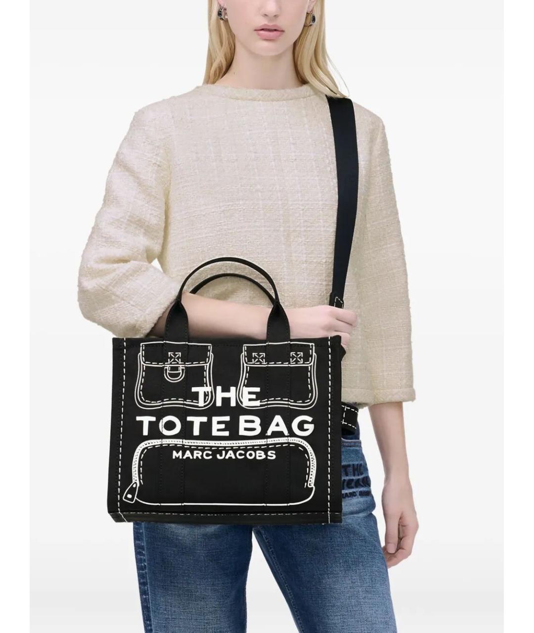 MARC JACOBS Черная хлопковая сумка тоут, фото 4