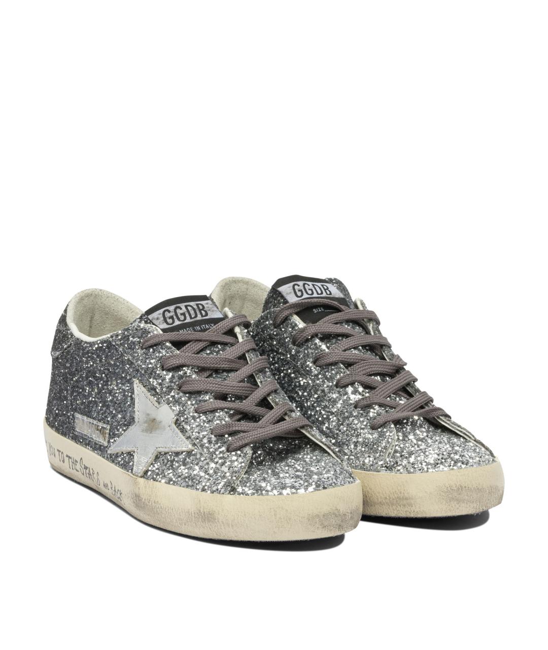 GOLDEN GOOSE DELUXE BRAND Серебряные синтетические кроссовки, фото 2