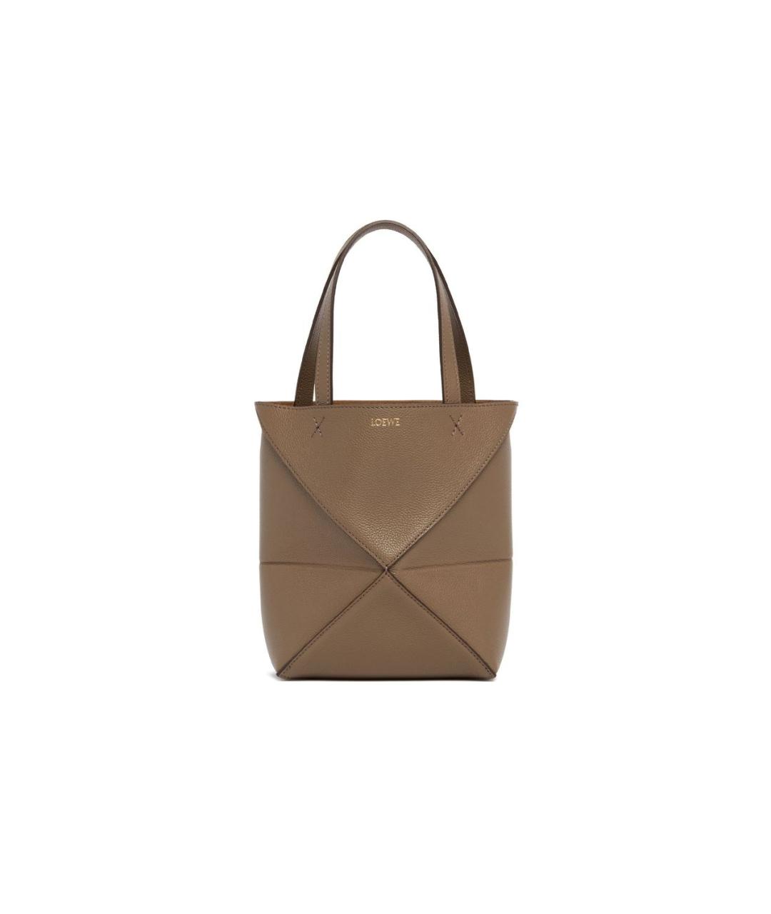 LOEWE Коричневая кожаная сумка тоут, фото 3