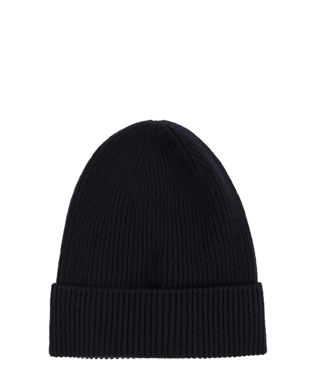 MONCLER Темно-синяя шерстяная шапка, фото 2