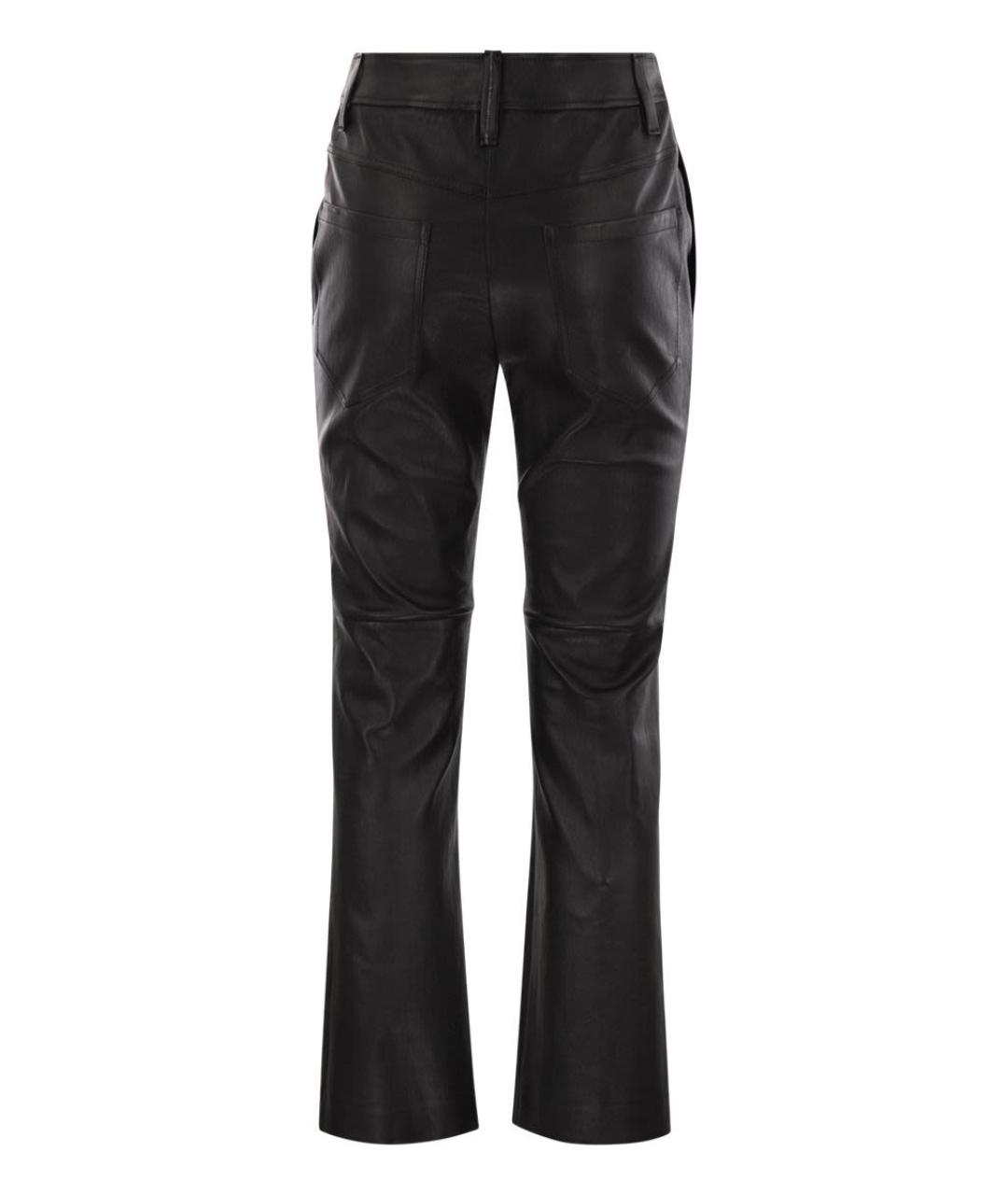 BRUNELLO CUCINELLI Черные кожаные брюки узкие, фото 2