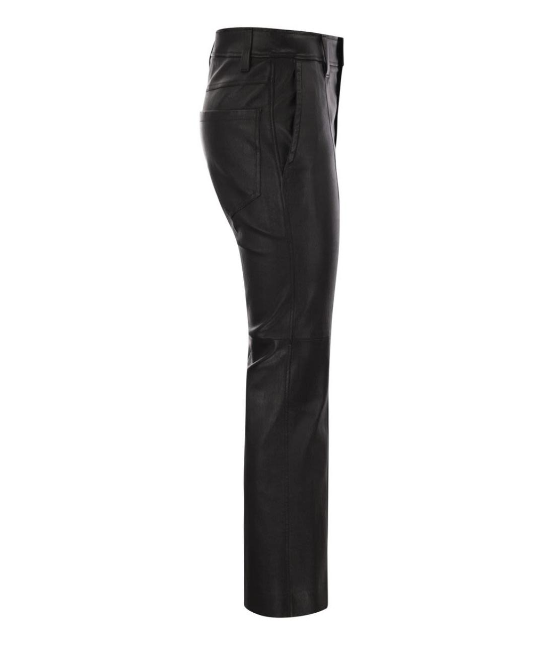 BRUNELLO CUCINELLI Черные кожаные брюки узкие, фото 3