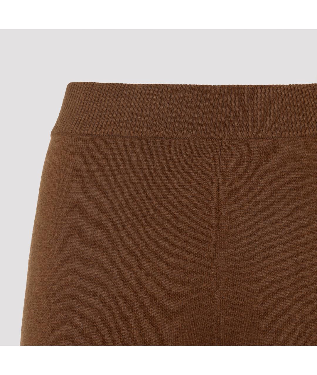 MAX MARA Коричневые кашемировые прямые брюки, фото 2