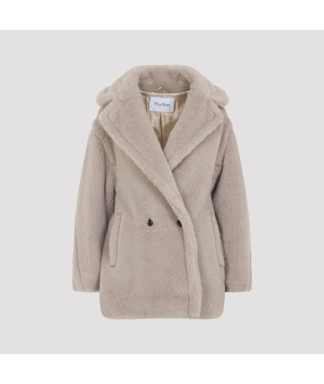 MAX MARA Бежевая шерстяная шуба, фото 2