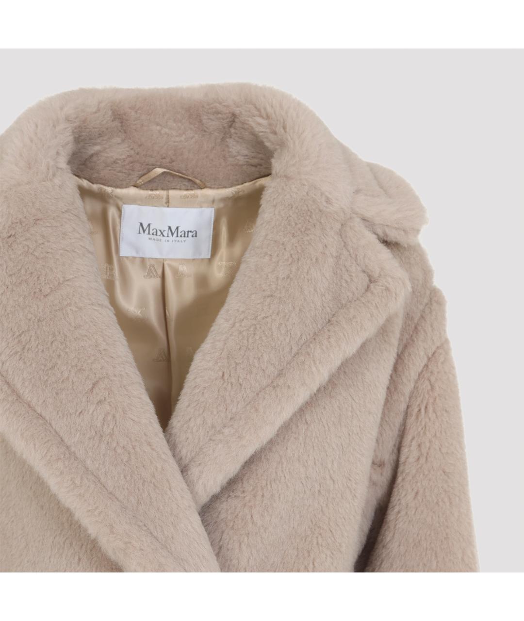 MAX MARA Бежевая шерстяная шуба, фото 5
