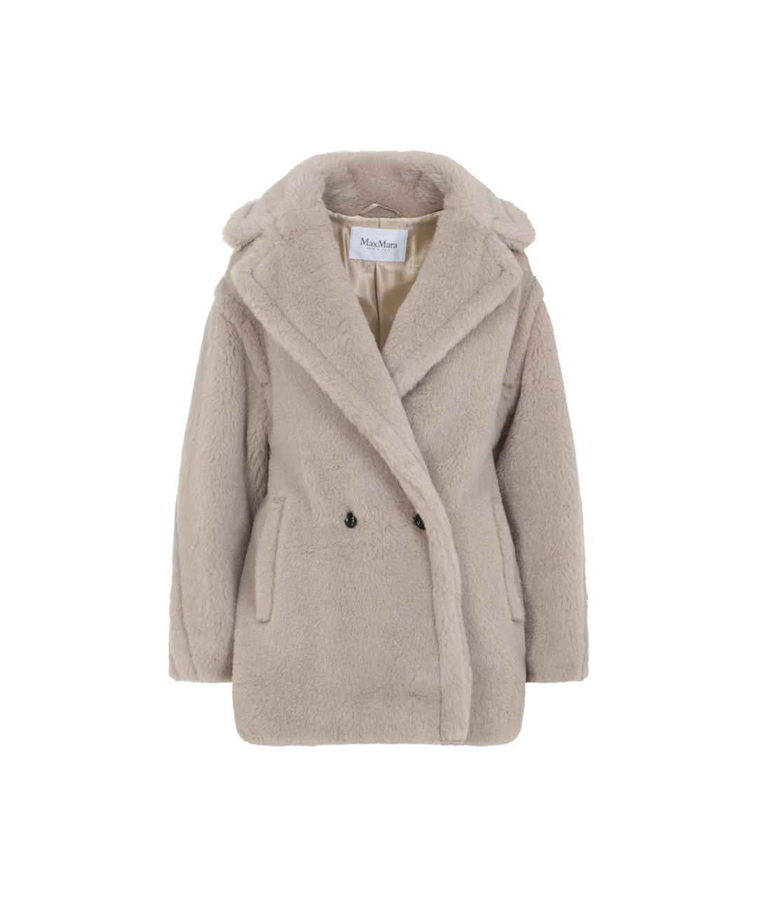 MAX MARA Бежевая шерстяная шуба, фото 1