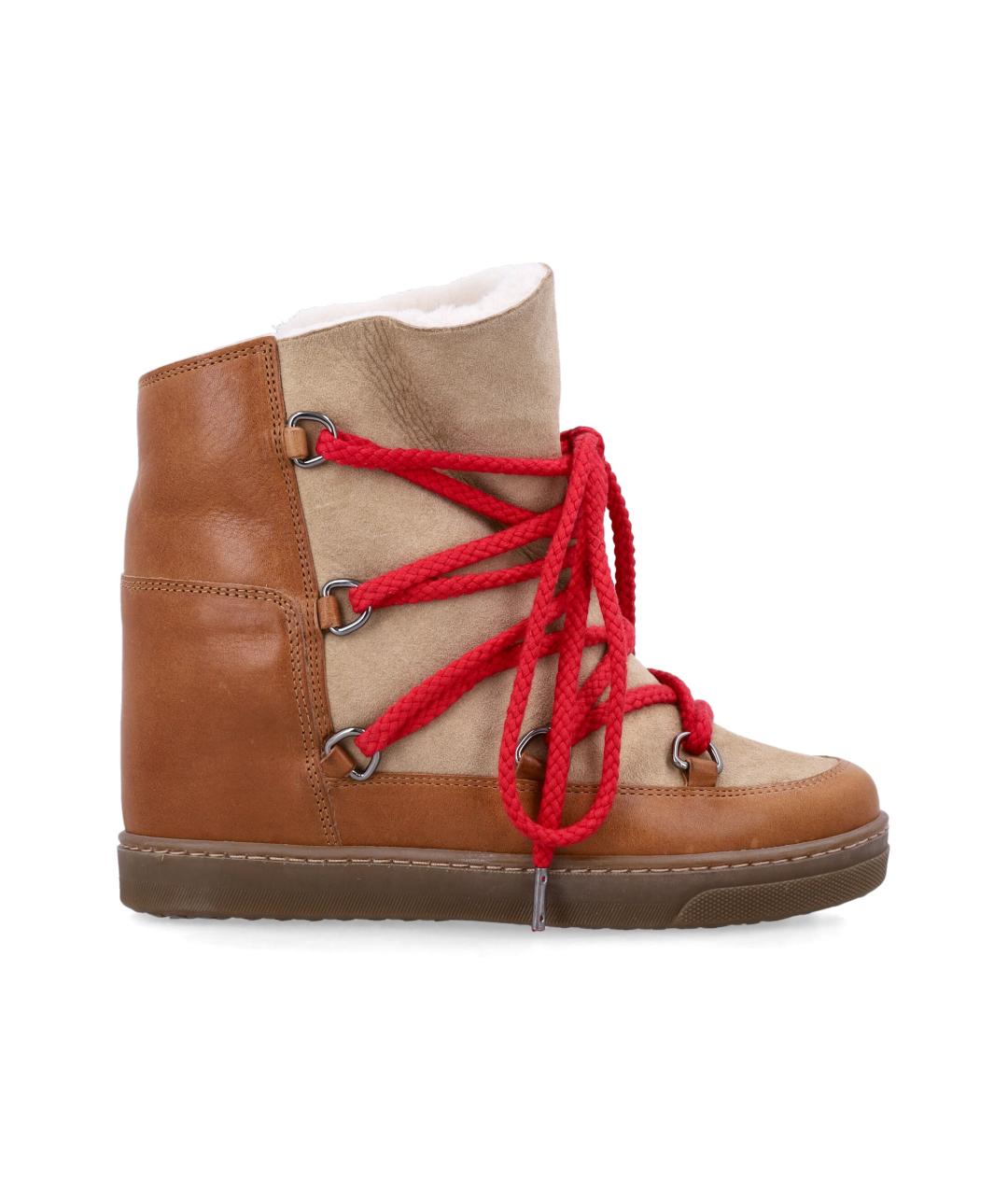 ISABEL MARANT Бежевые кожаные ботинки, фото 1