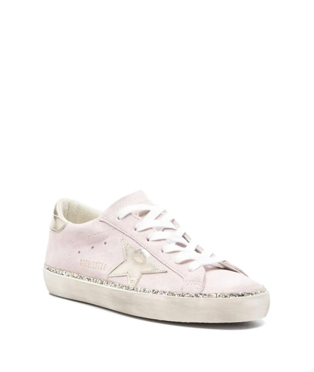 GOLDEN GOOSE DELUXE BRAND Розовые кожаные кеды, фото 2